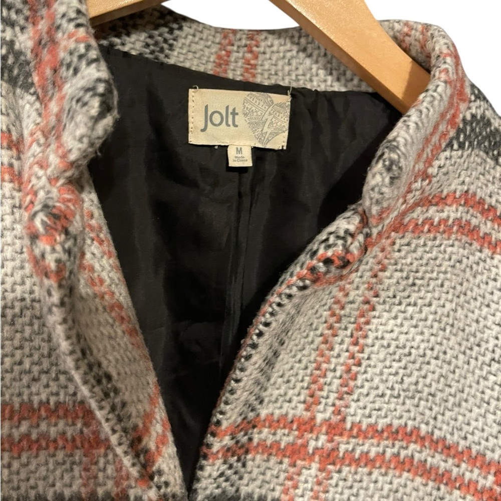 Jolt Women's Plaid Pea Coat - Picture 3 of 3